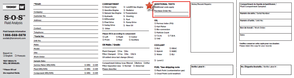 Using the Fluid Sample Information Form