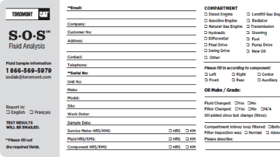 Formulaire d’information sur l’analyse du fluide
