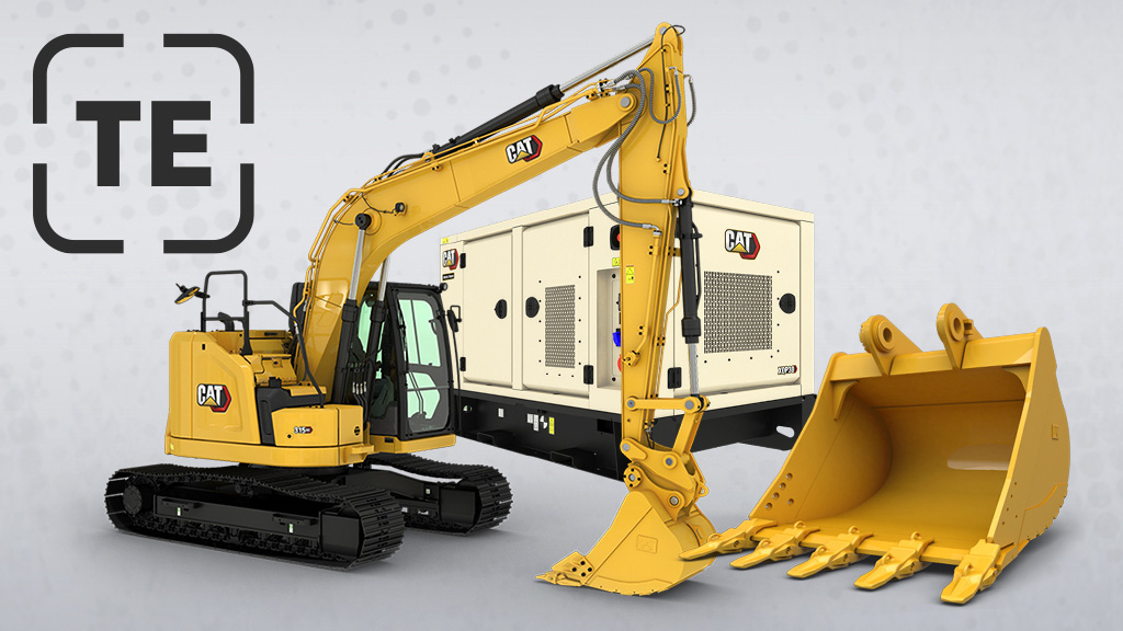 complimentaryproducts-tequip-reman A cat bulldozer in front of a large cat machine