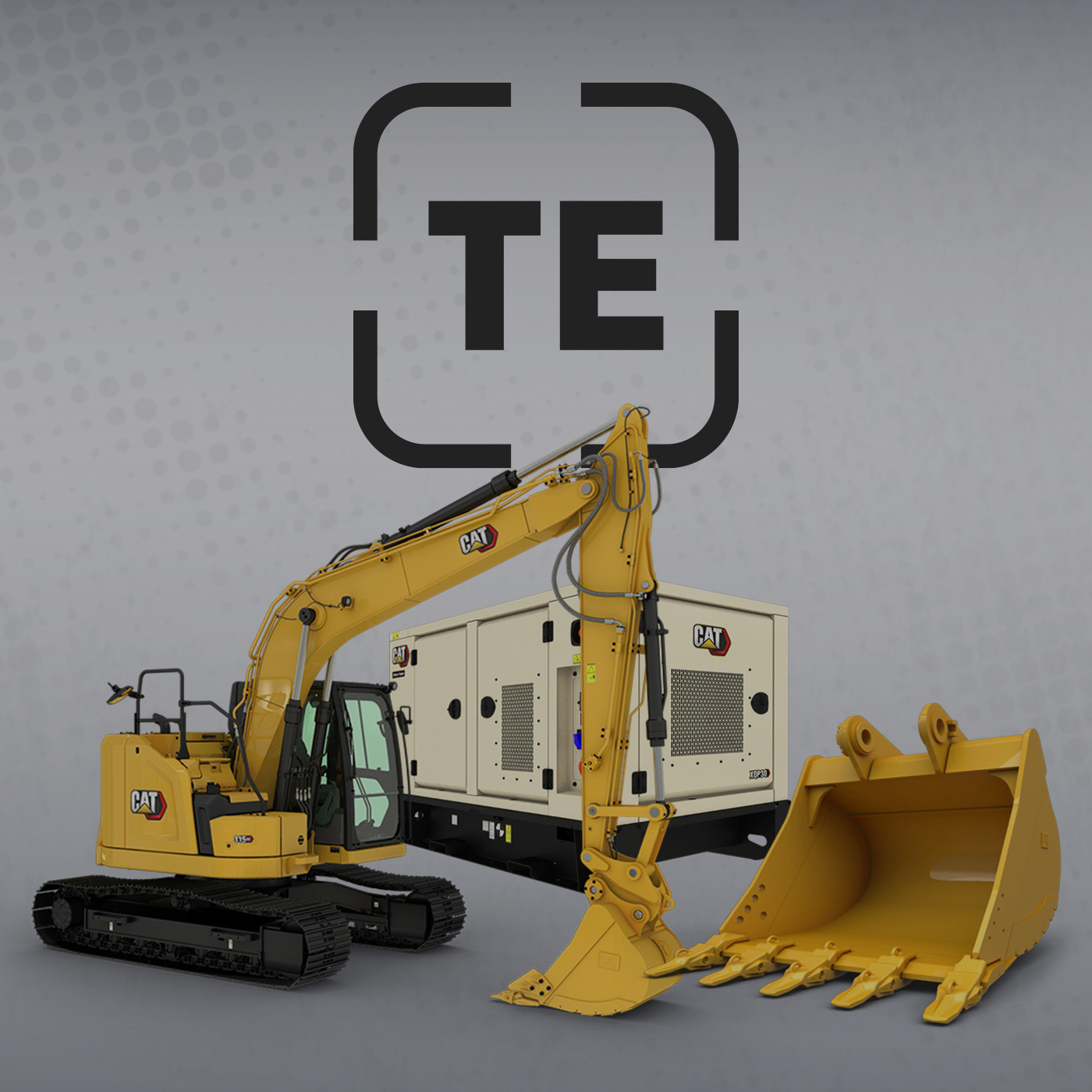 Cat bulldozer in front of a machine 