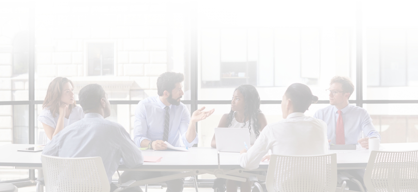 Employees discussing in a conference room 