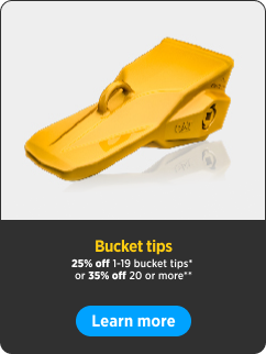 Cat bucket tips boost productivity and lower bucket lifecycle costs.